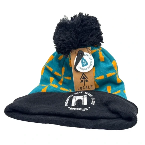 Prospect Park Brooklyn NY Turkey Trot Beanie Hat Locale NYC Rare Winter Pom NWT - Picture 13 of 15